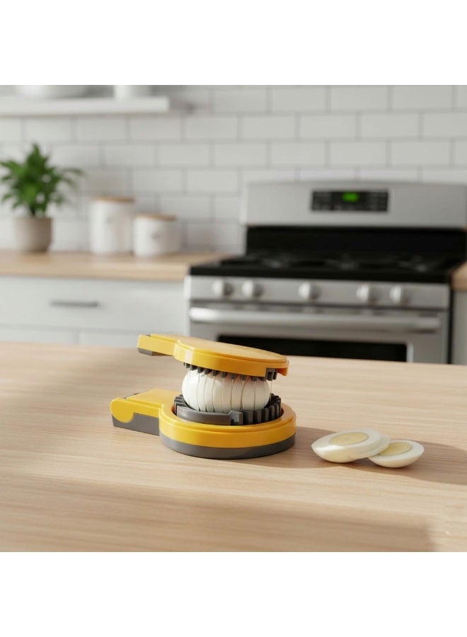 قطاعة بيض صغيرة الحجم لتحضير البيض المسلوق، تقطع البيض إلى شرائح متساوية، أداة مطبخ بسيطة وسهلة الاستخدام وسريعة التنظيف، موفرة للوقت في الطبخ اليومي، على الطراز المصري المنزلي - Image 2